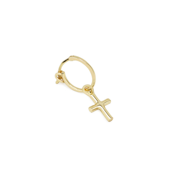 Gold Cross Pendant Earring