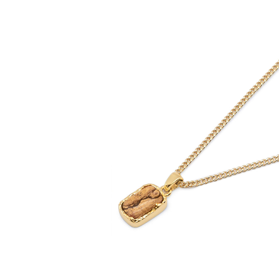 Gold Fused Jasper Necklace - Serge DeNimes