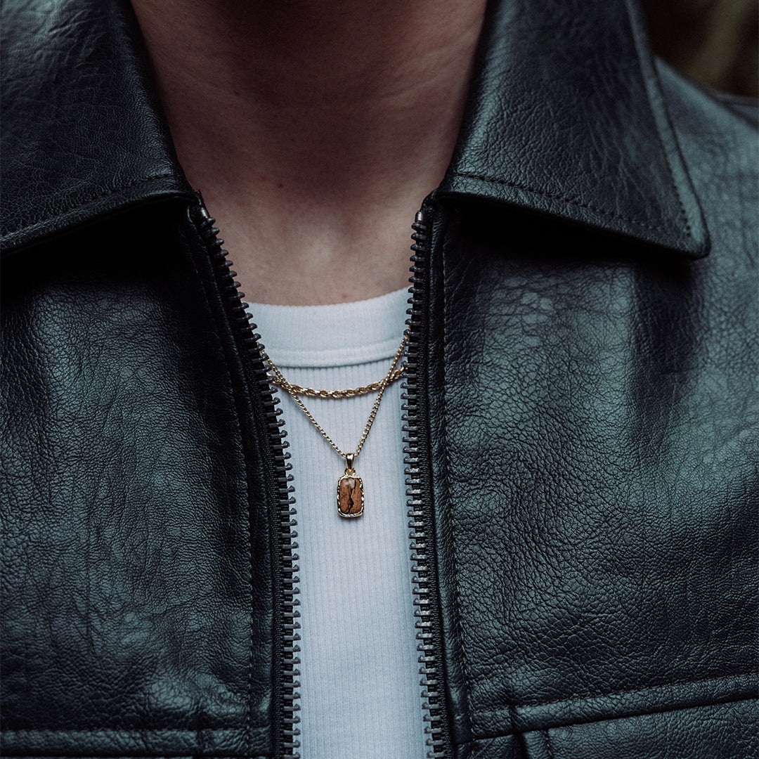 Gold Fused Jasper Necklace - Serge DeNimes