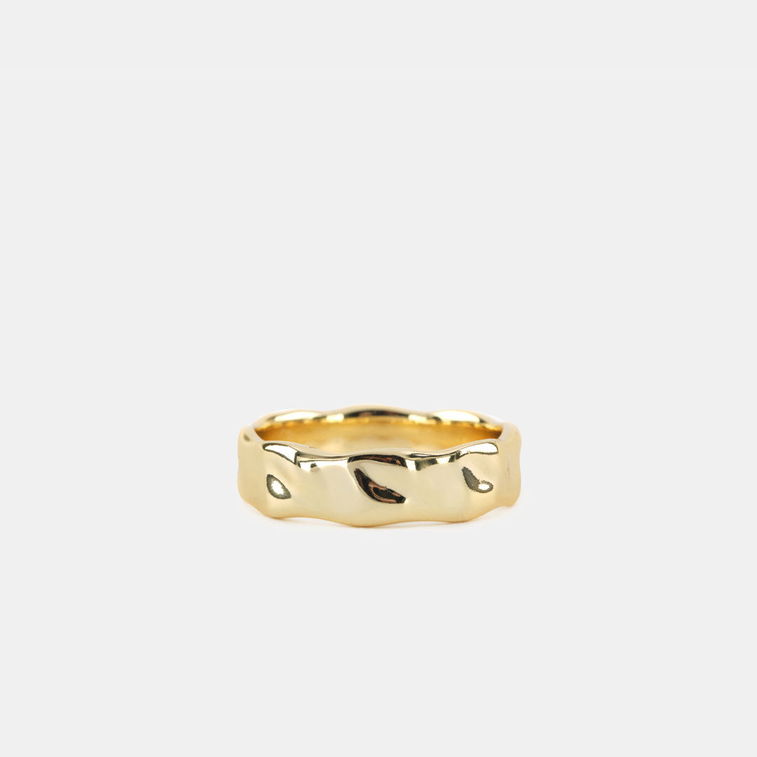 Gold Plated Silver Attrition Ring