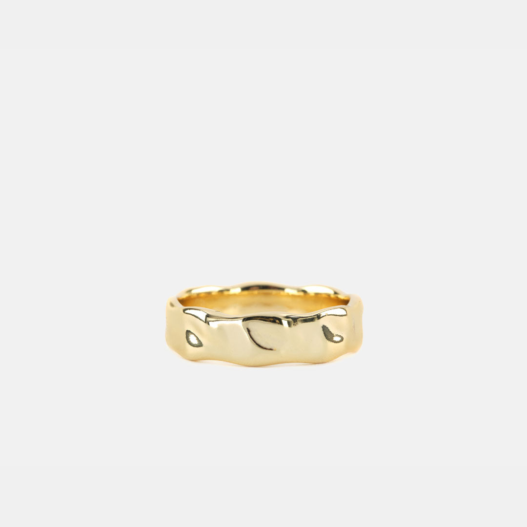 Gold Plated Silver Attrition Ring