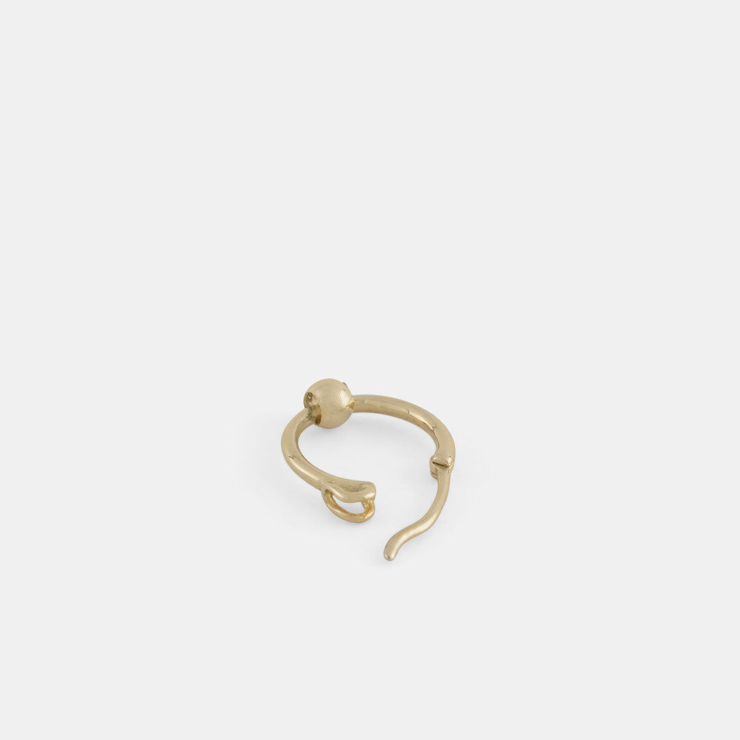 Gold Ball Hoop Earring