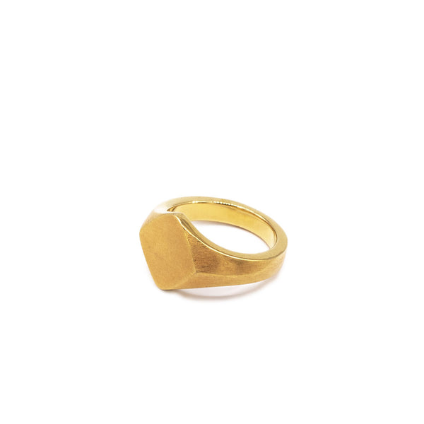 Gold Brushed Rhombus Ring