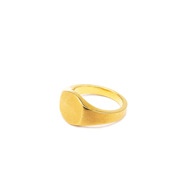 Gold Brushed Round Ring