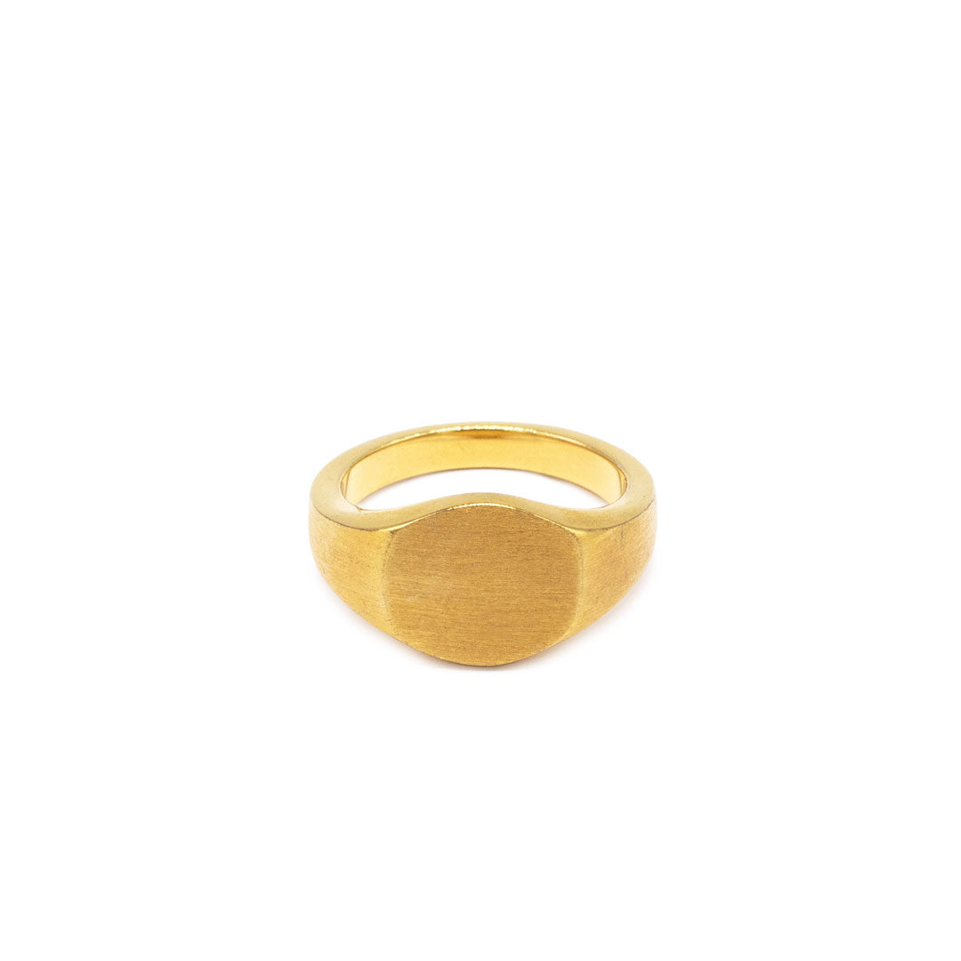 Gold Brushed Round Ring - Serge DeNimes