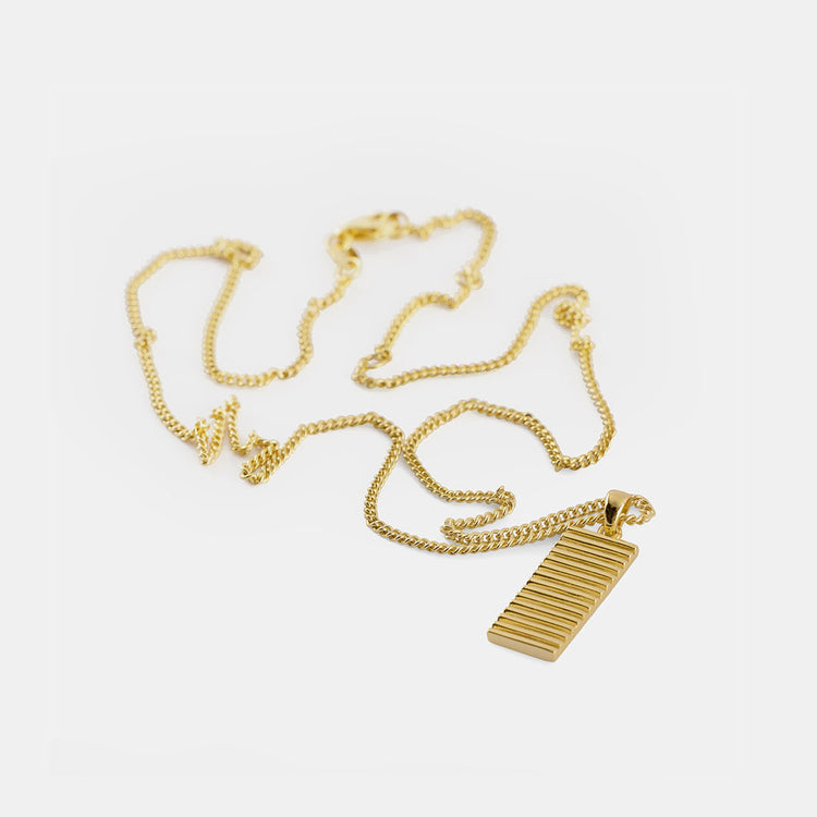 Gold Plated Silver Column Necklace