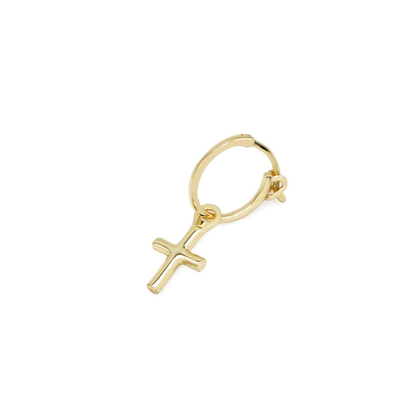 Gold Cross Pendant Earring