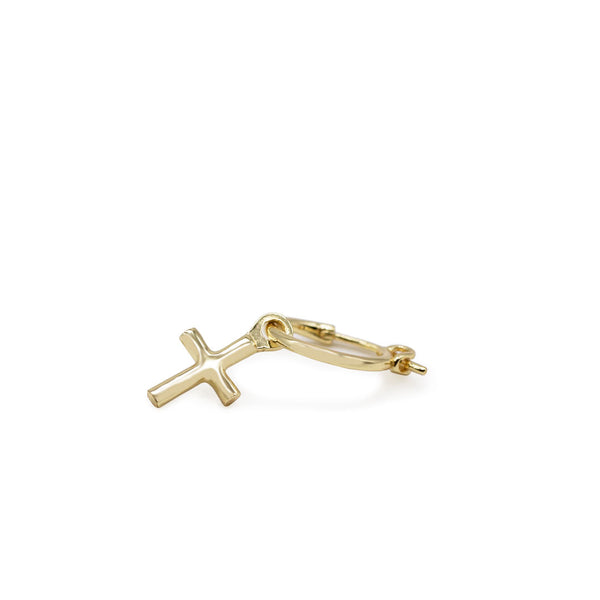Gold Cross Pendant Earring