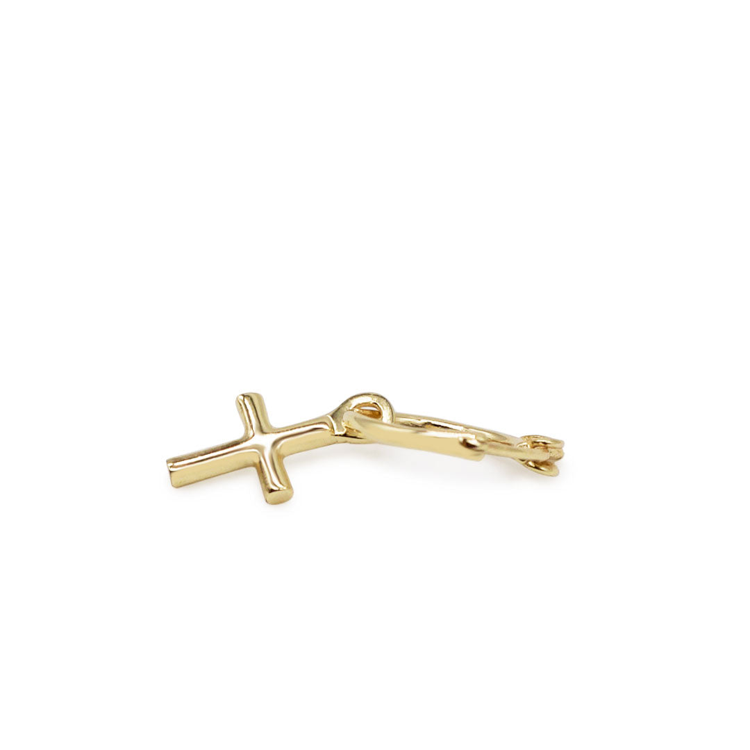 Gold Cross Pendant Earring