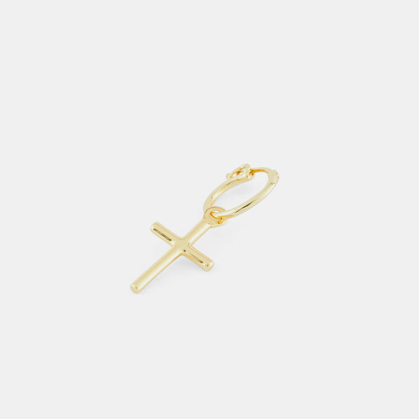 Gold Plated Silver Cross Earring - Serge DeNimes