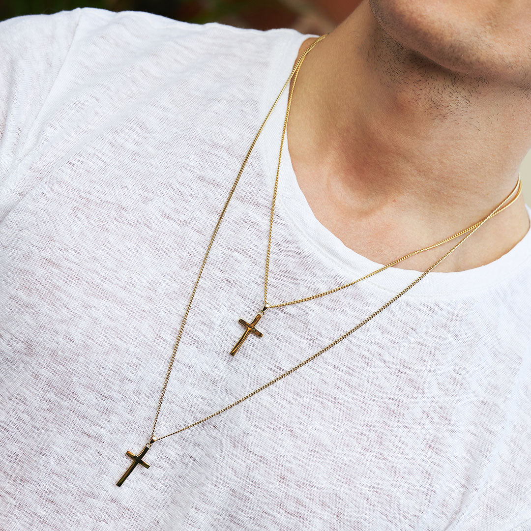 Gold Plated Silver Cross Necklace - Serge DeNimes