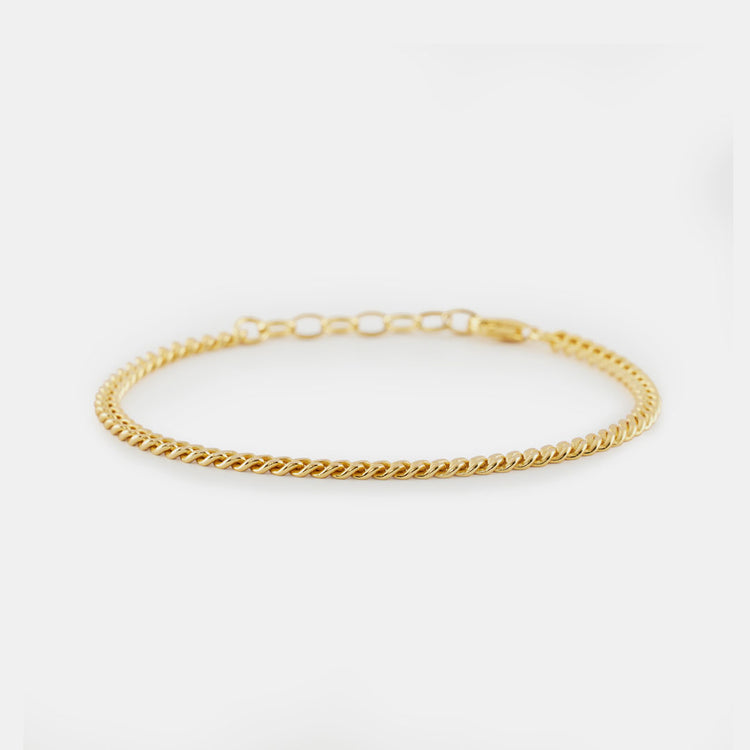 Gold Plated Silver Diamond Cut Bracelet