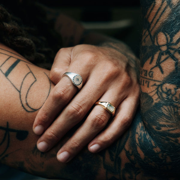 Gold Moss Agate Ring - Serge DeNimes