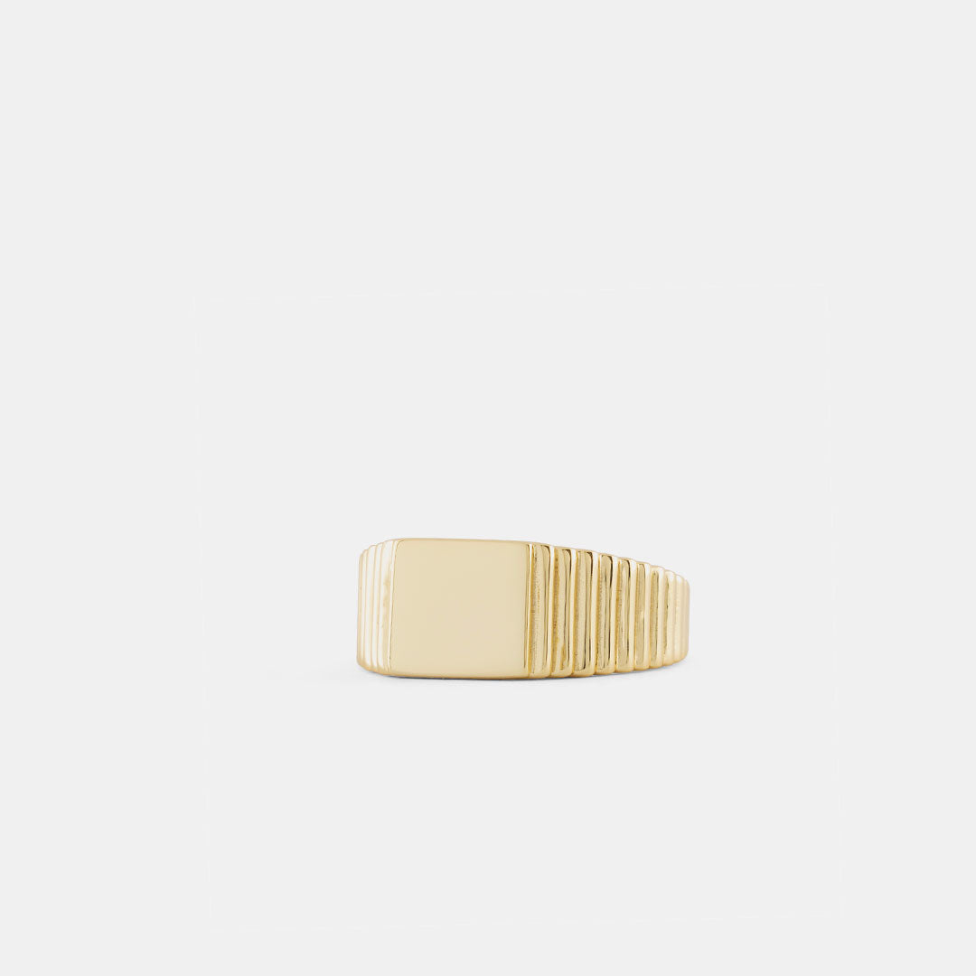 Gold Plated Silver Pyramid Ring