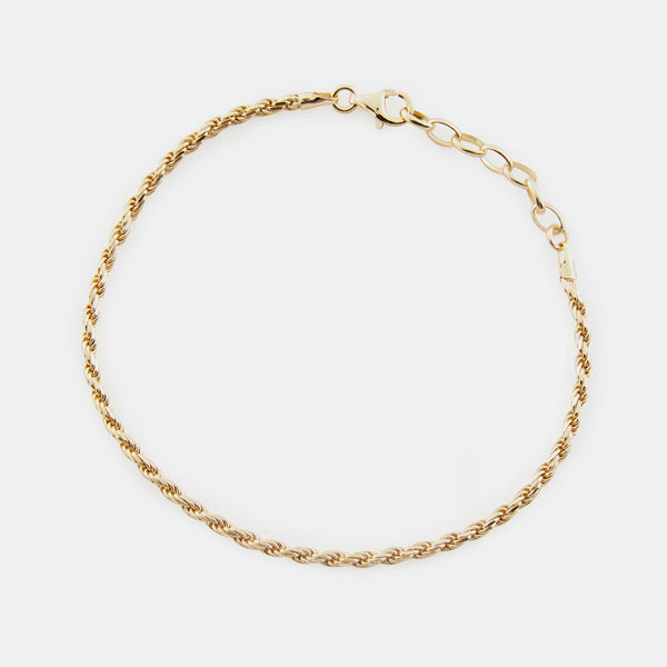 Gold Plated Silver Rope Bracelet