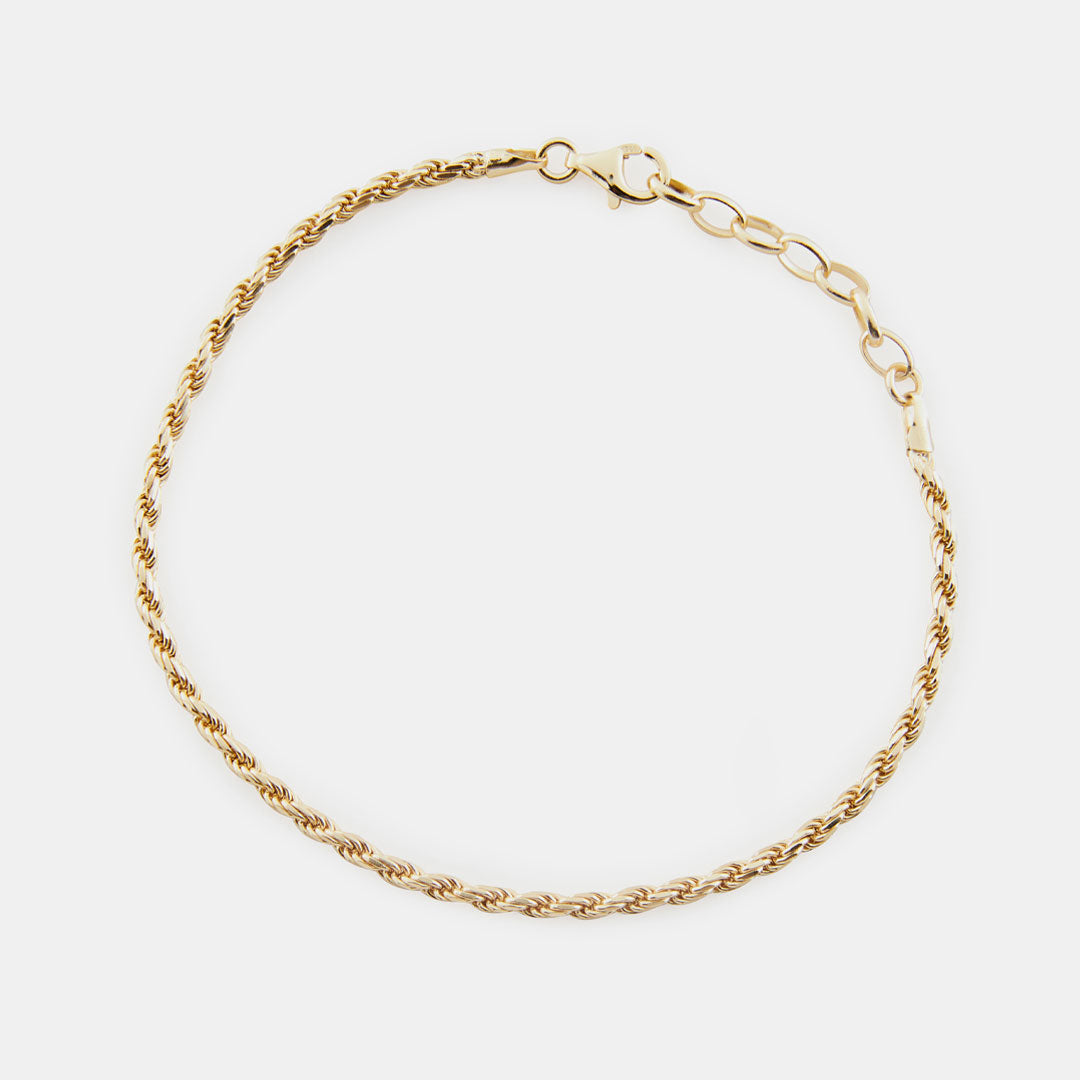 Gold Plated Silver Rope Bracelet