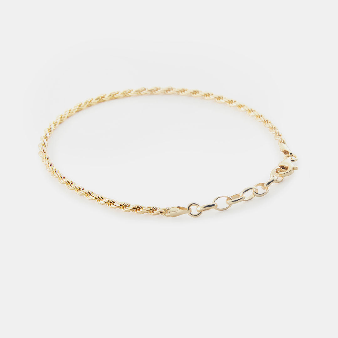 Gold Plated Silver Rope Bracelet
