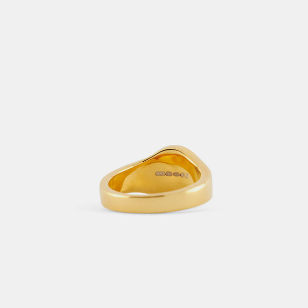 Gold Round Malachite Ring