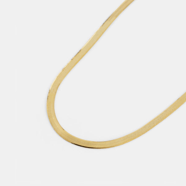 Gold Plated Silver Flat Snake Chain