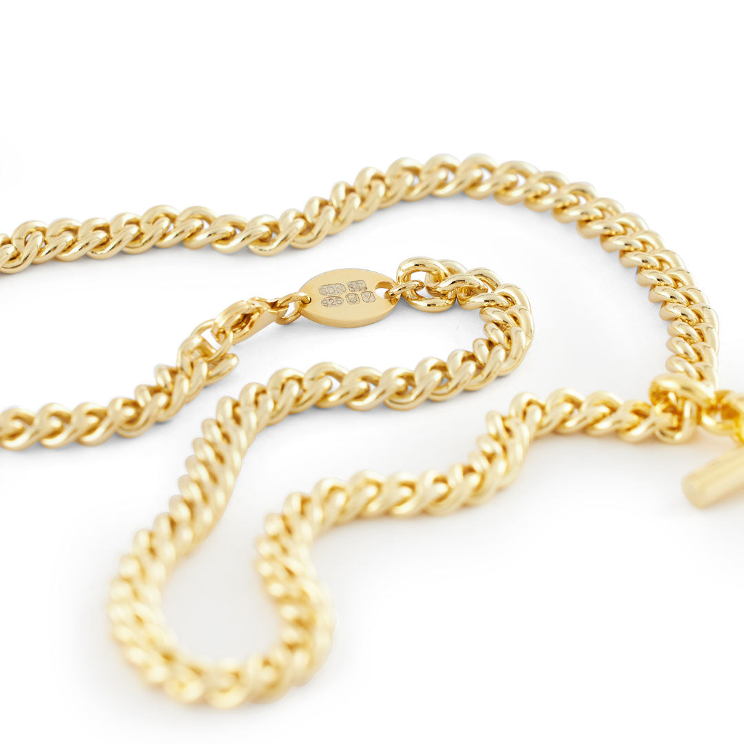 Gold Curb T-Bar Necklace - Serge DeNimes