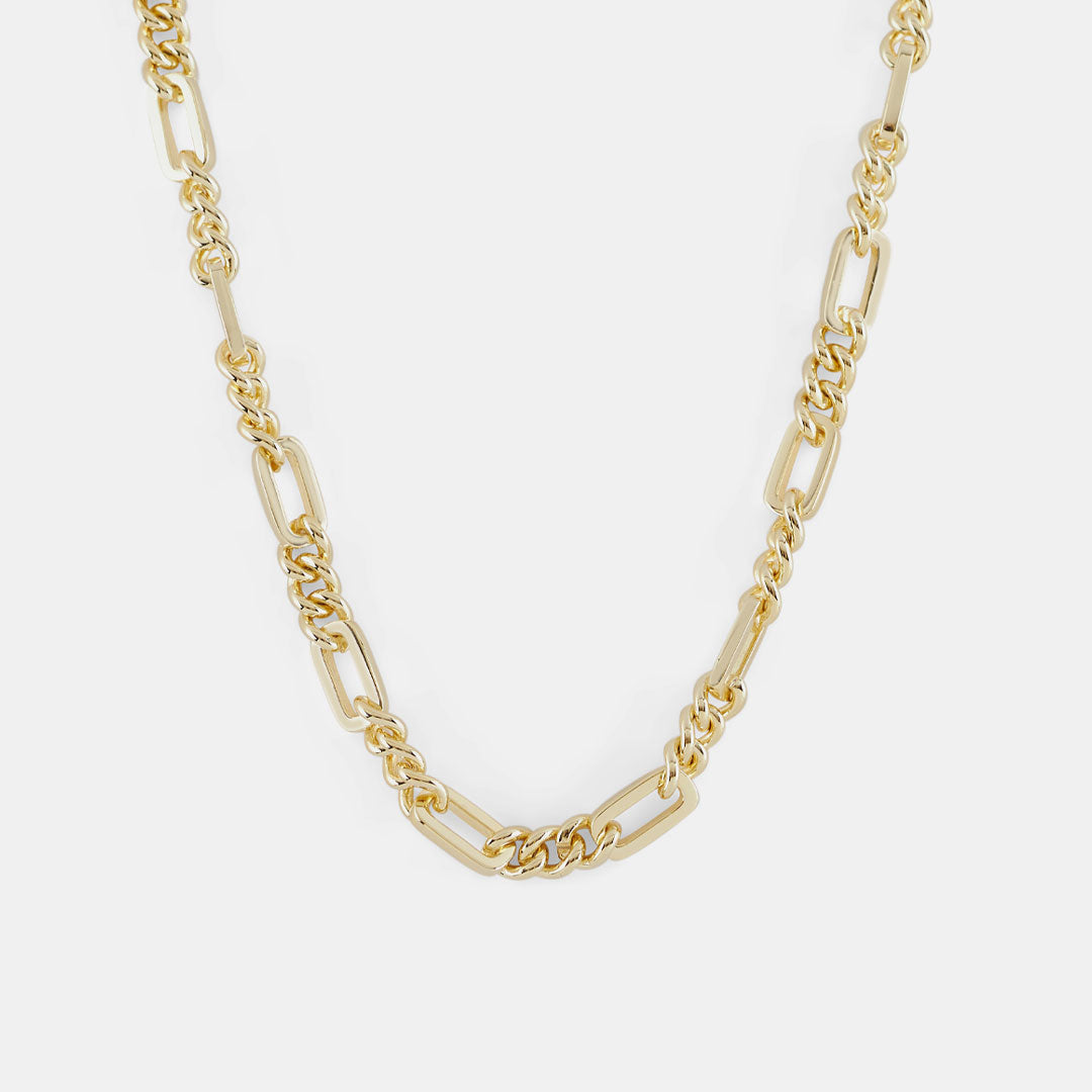 Gold Track Chain Necklace