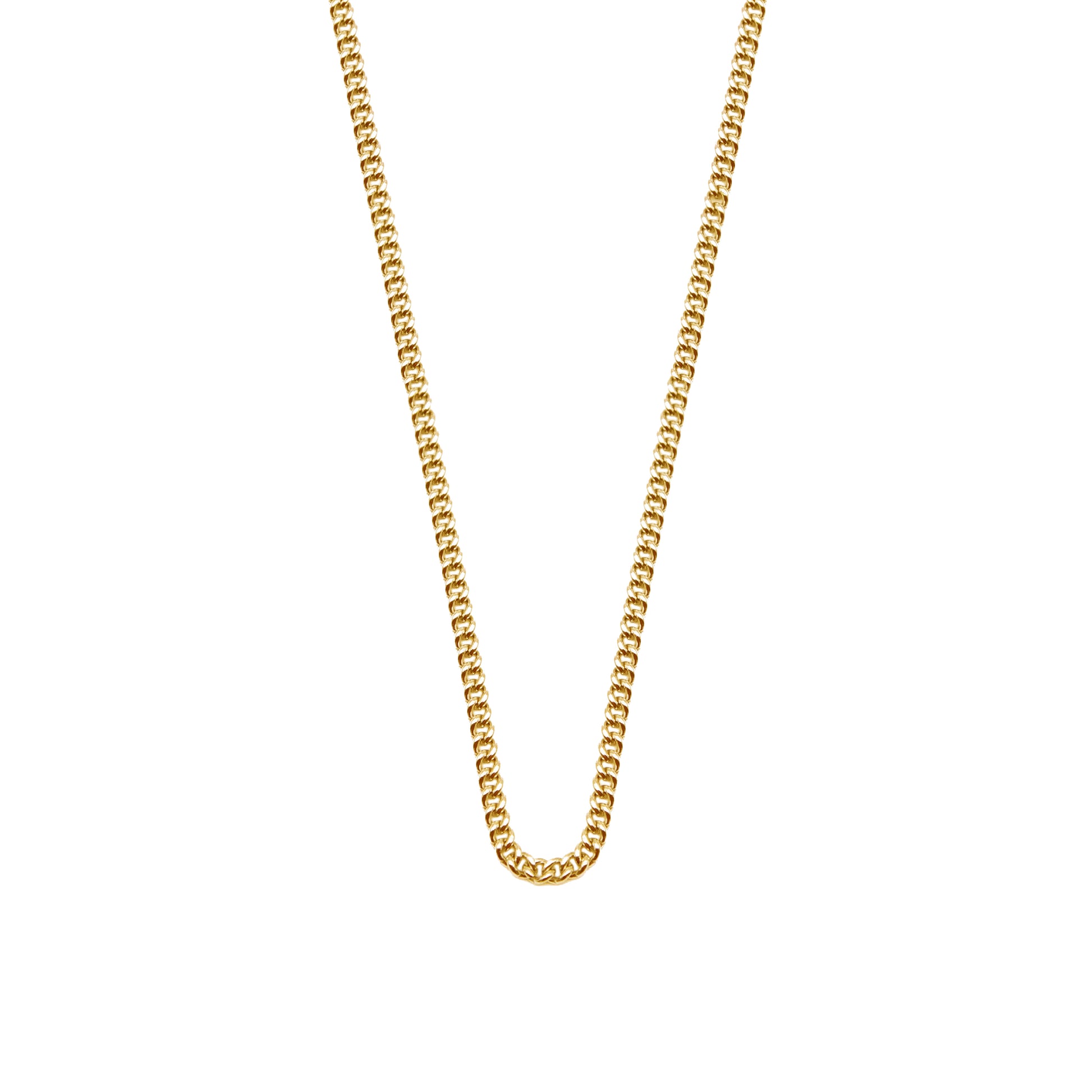 Gold plated Silver 2.5mm Curb Chain  on white background - Serge DeNimes