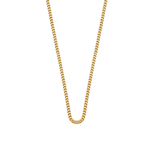 Gold plated Silver 2.5mm Curb Chain  on white background - Serge DeNimes