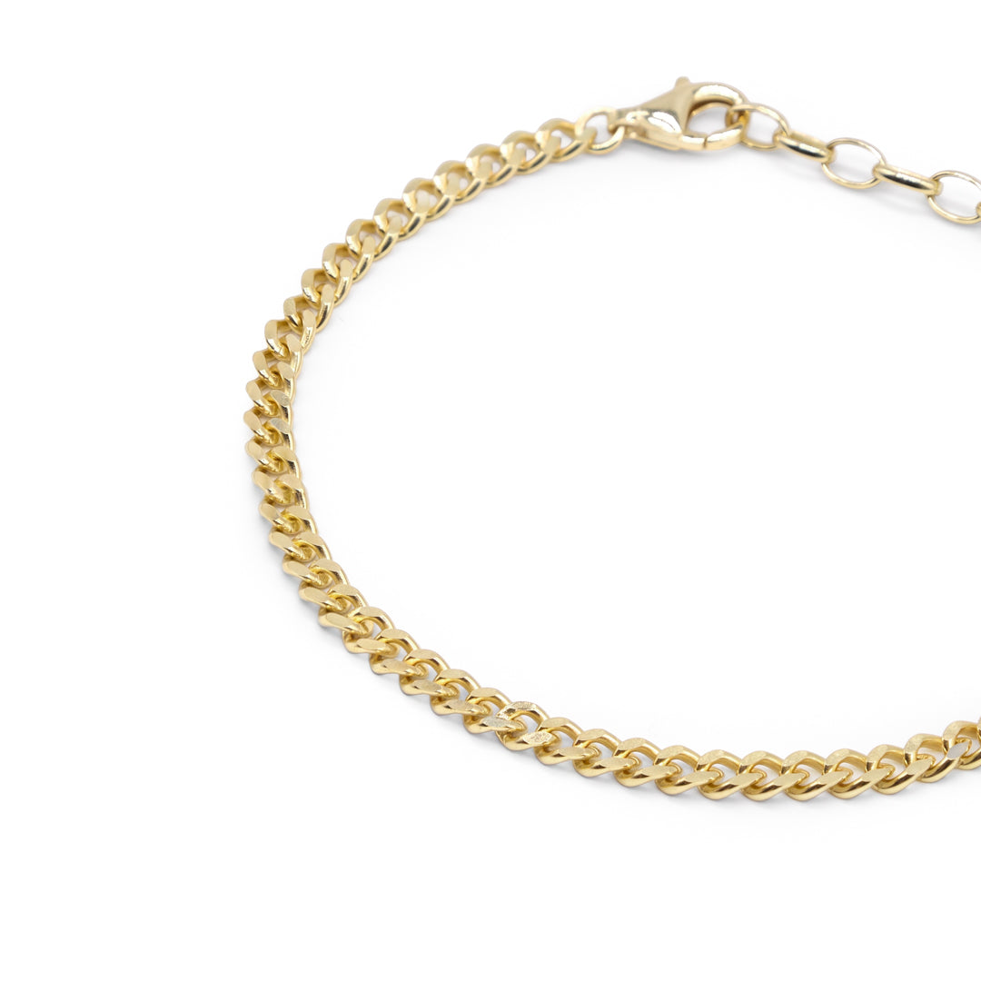 Gold 3.5mm Curb Bracelet - Serge DeNimes