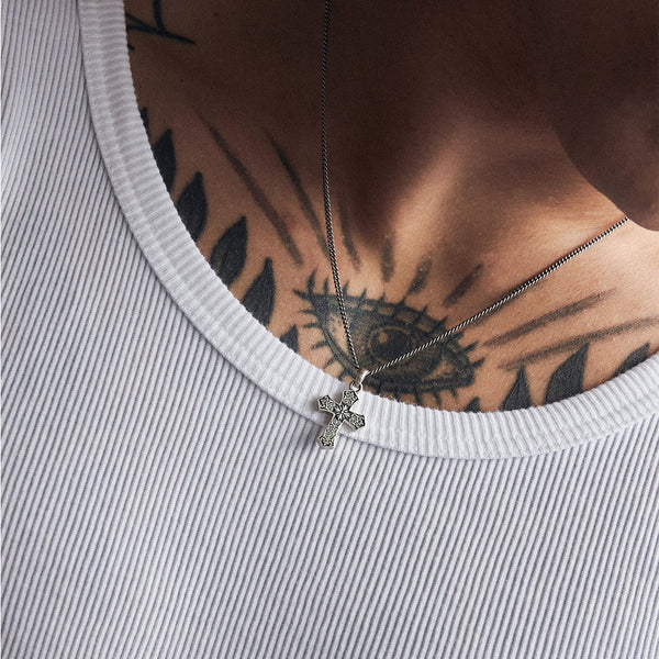 Silver Gothic Cross Necklace - Serge DeNimes