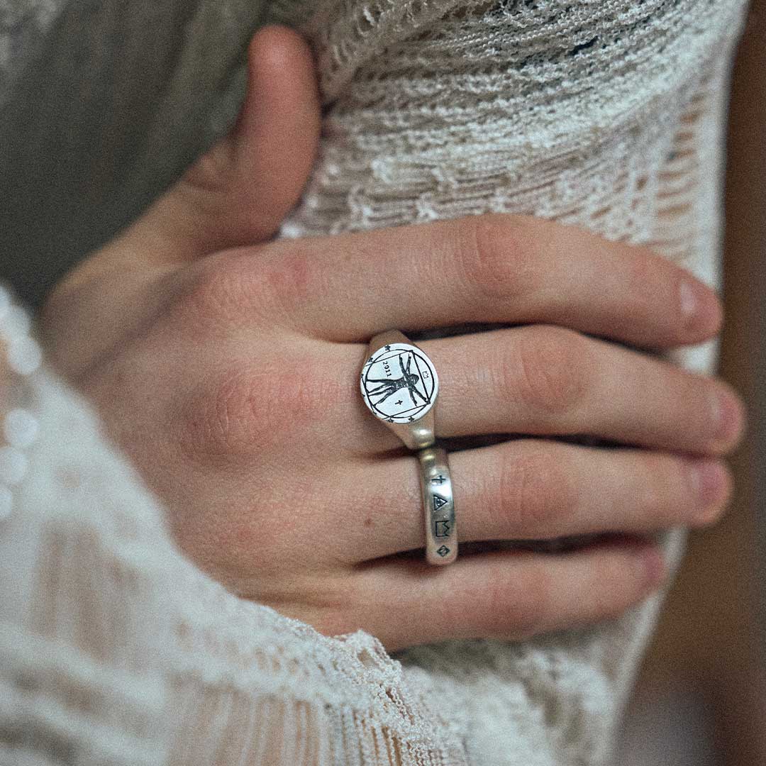 Silver Vitruvian Ring - Serge DeNimes
