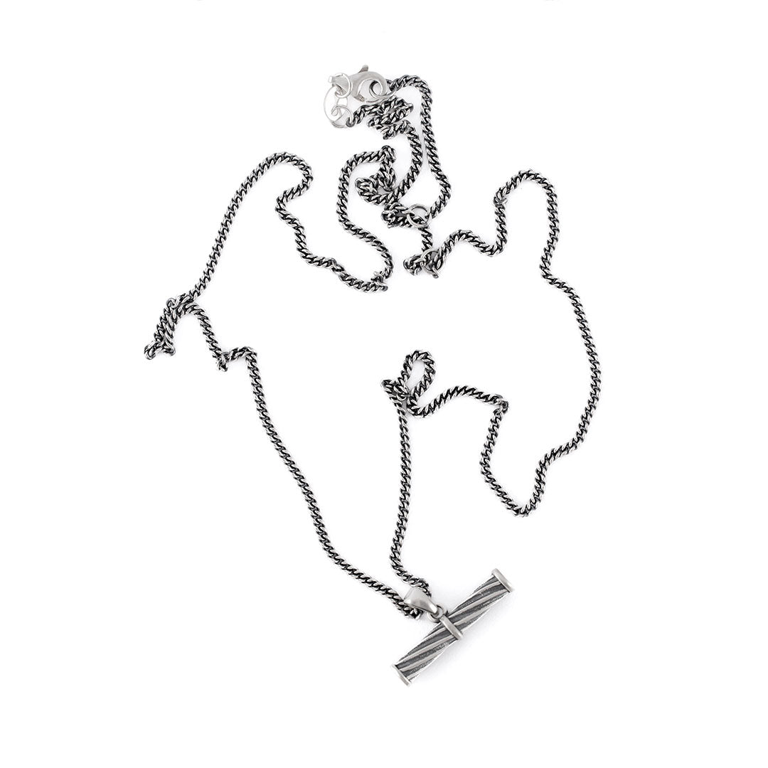 Silver Helix T-Bar Necklace