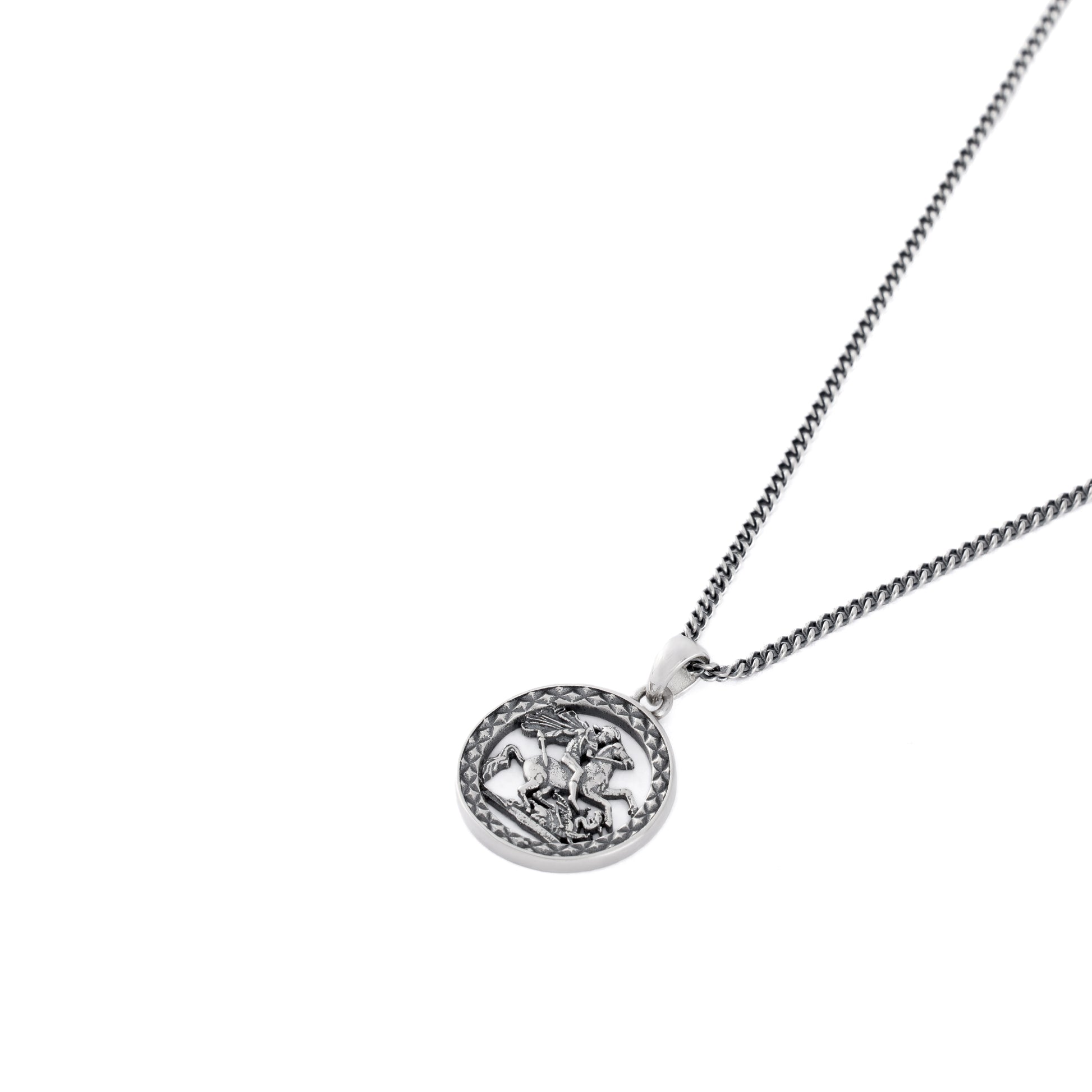 Silver St George Necklace