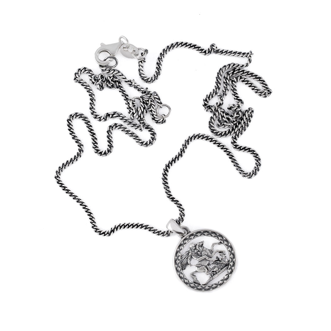 Silver St George Necklace