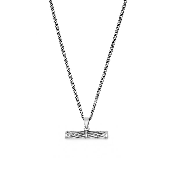 Silver Helix T-Bar Necklace