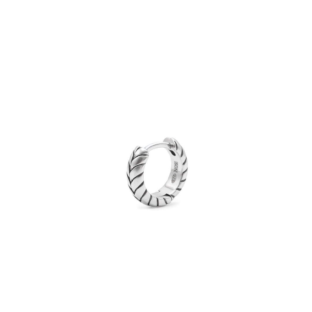 Silver Laurel Hoop Earring