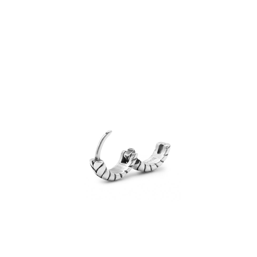 Silver Laurel Hoop Earring