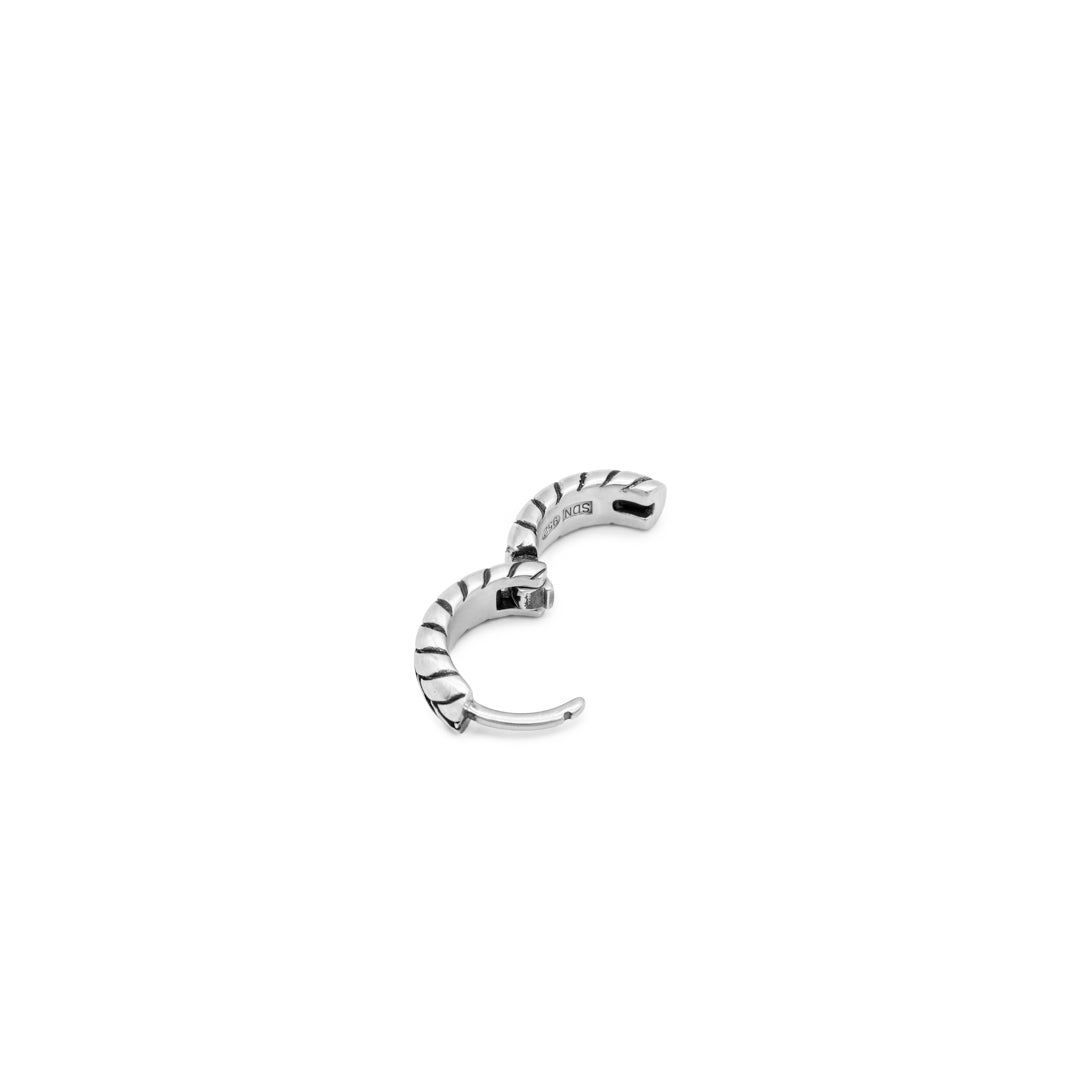 Silver Laurel Hoop Earring