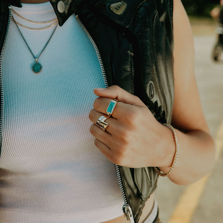 Gold Plated Silver Lightning Bolt Ring