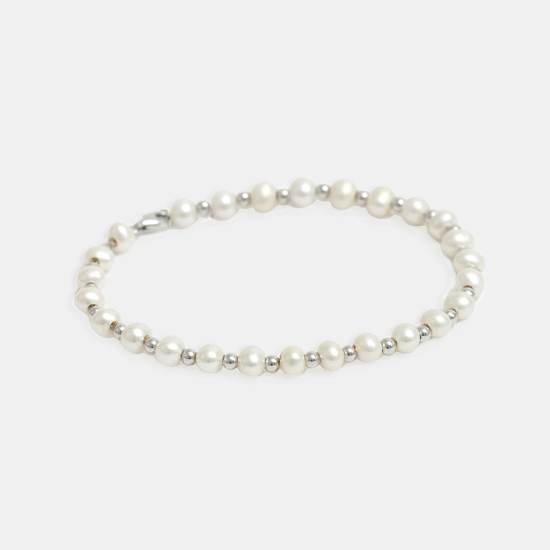 Silver Pearl Bead Bracelet - Serge DeNimes