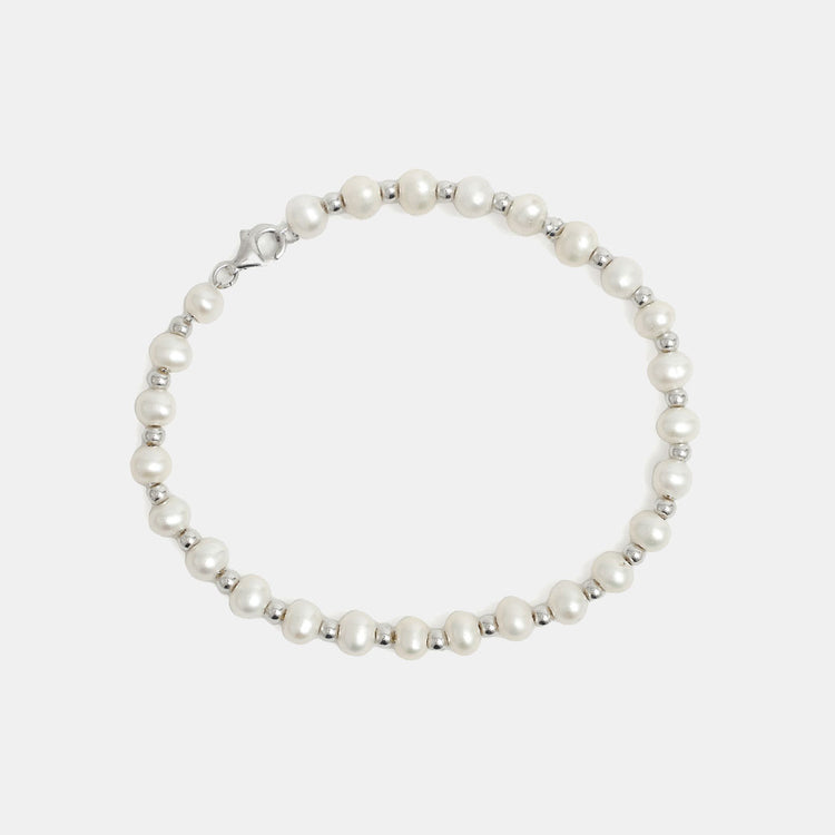 Silver Pearl Bead Bracelet - Serge DeNimes