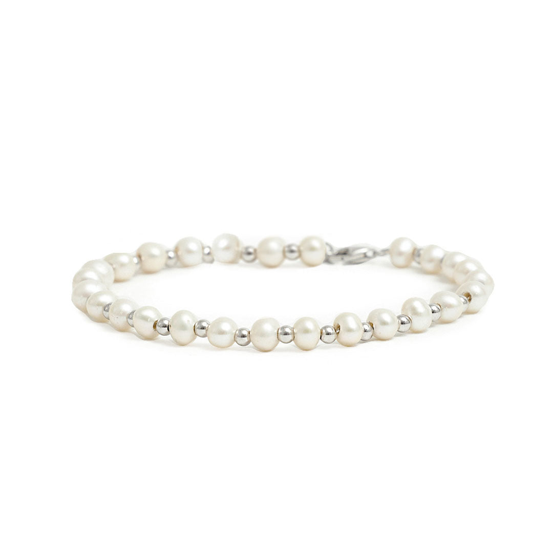 Silver Pearl Bead Bracelet – Serge DeNimes