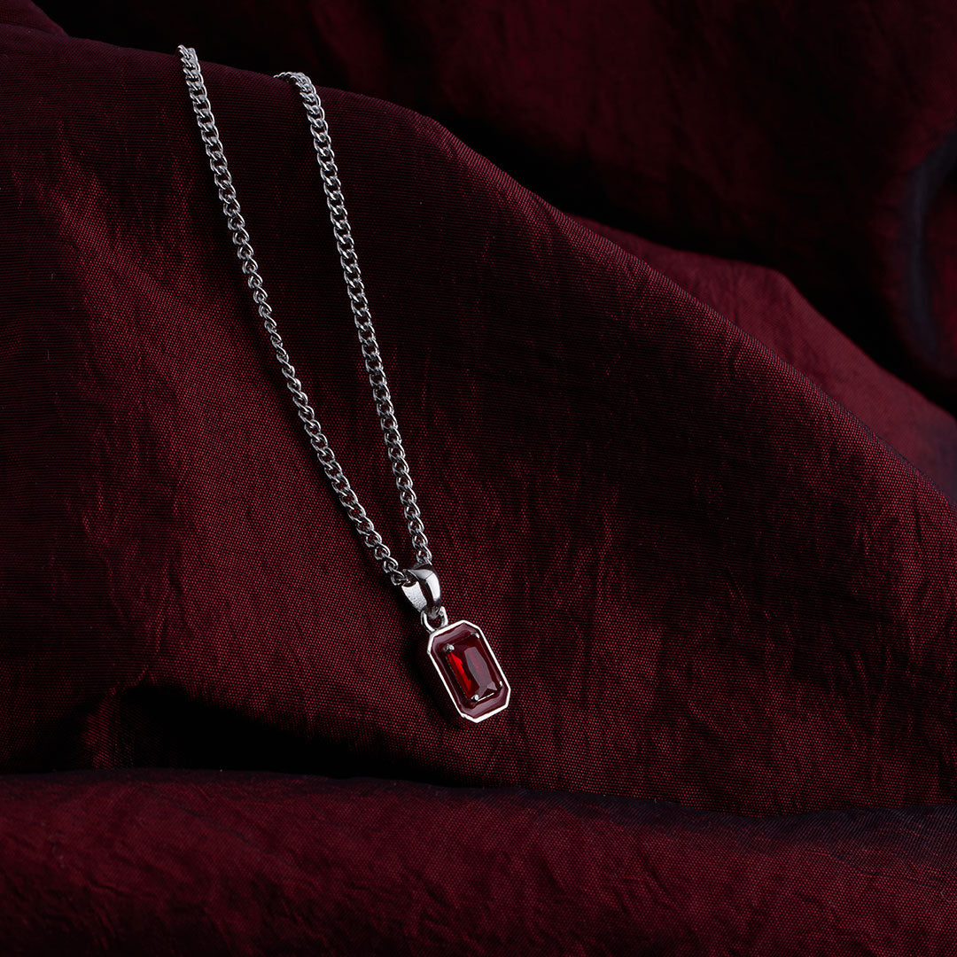 Silver Red Blush Necklace - Serge DeNimes