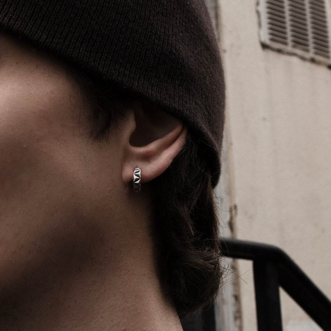 Silver Abstract Hoop Earring - Serge DeNimes
