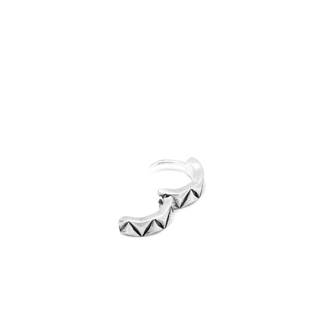 Silver Abstract Hoop Earring