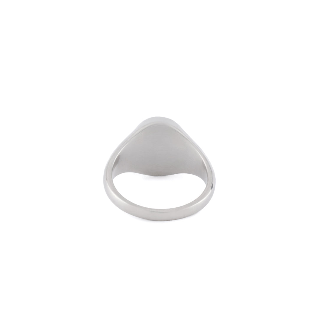 Silver signet ring back view - Serge DeNimes
