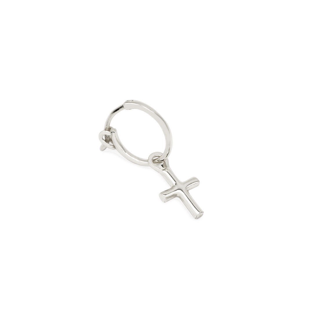Silver Cross Pendant Earring - Serge DeNimes