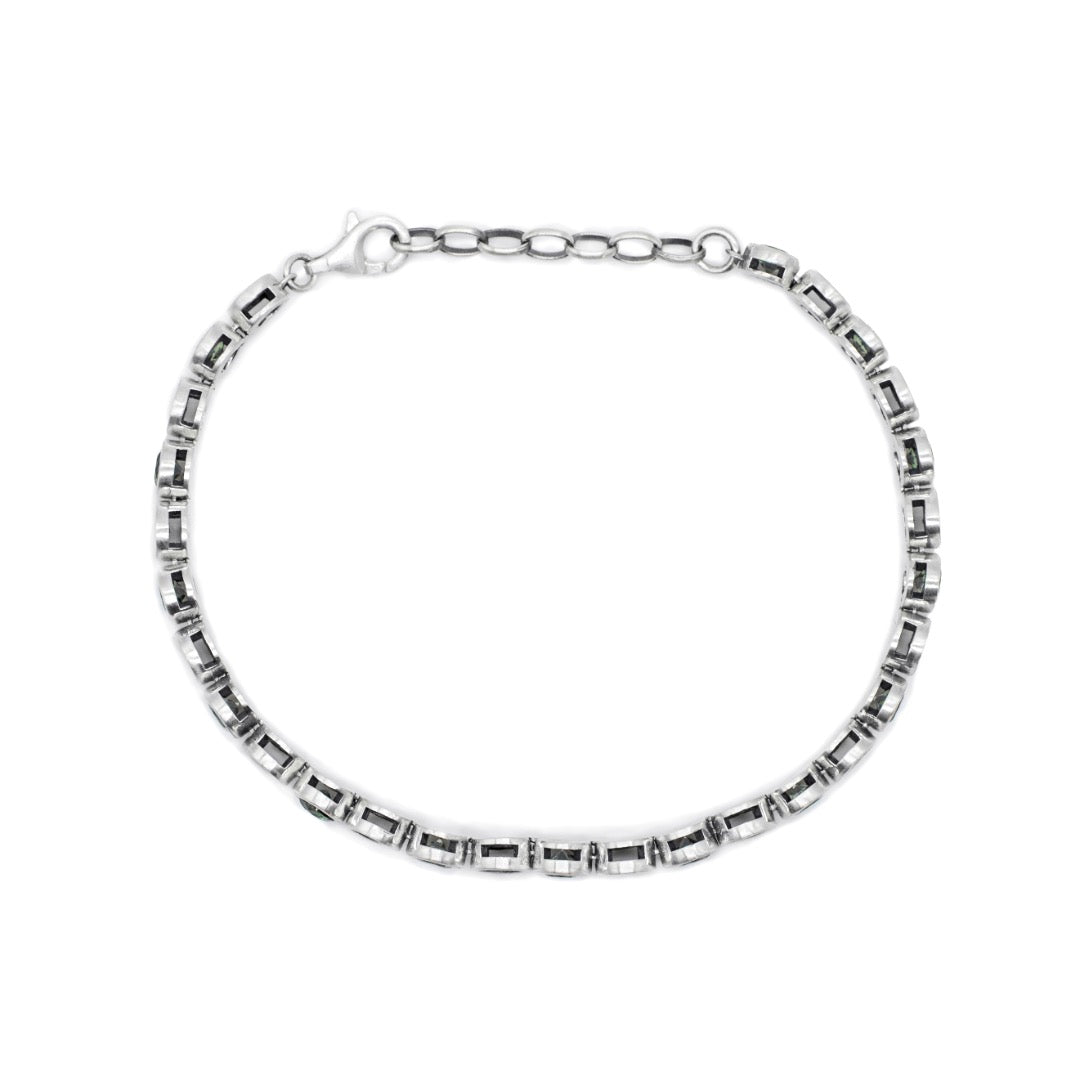 Silver bracelet on a white background