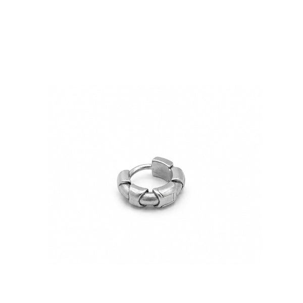 Silver Monolith Hoop Earring