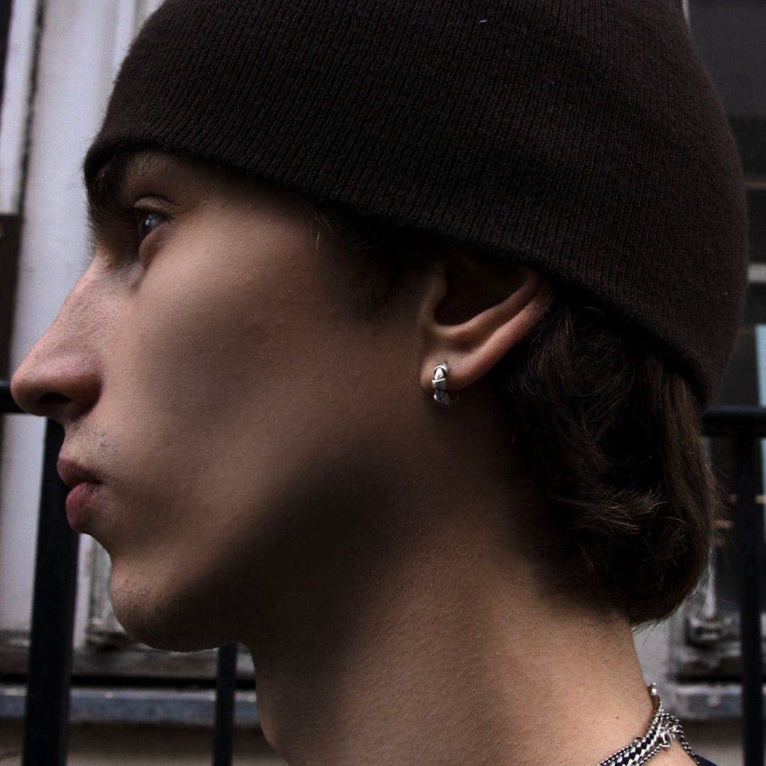 Silver Monolith Hoop Earring - Serge DeNimes
