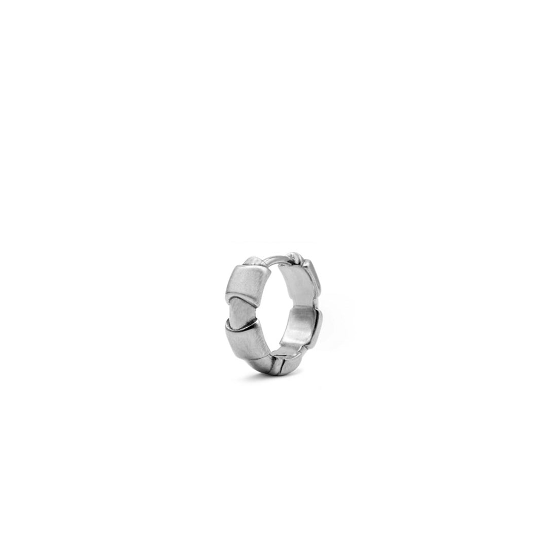 Silver Monolith Hoop Earring